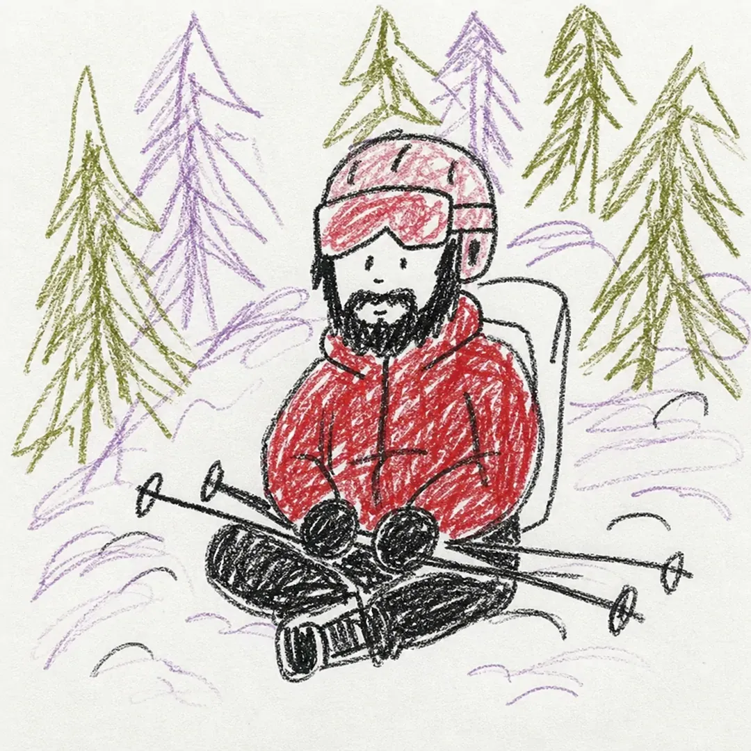An illustration of a frustrated expert, wise and tired